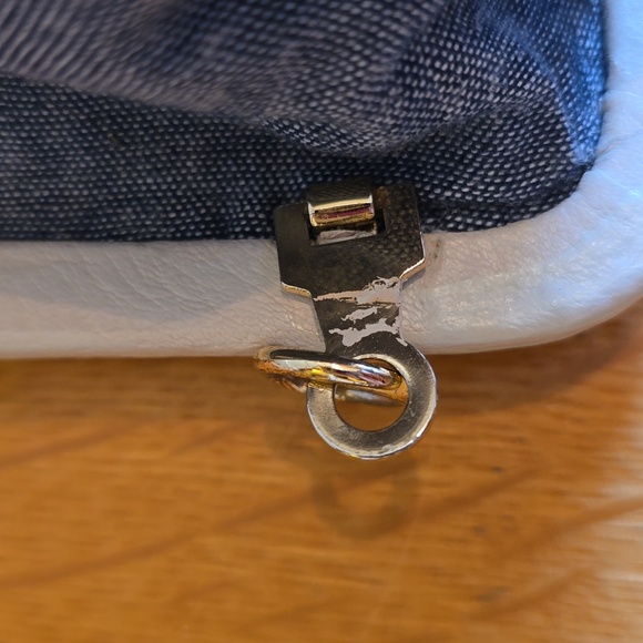 Clare V., Leather Strip Frame Clutch, Ivory, VGUC, 5.5" L x 9" W - Picture 11 of 15